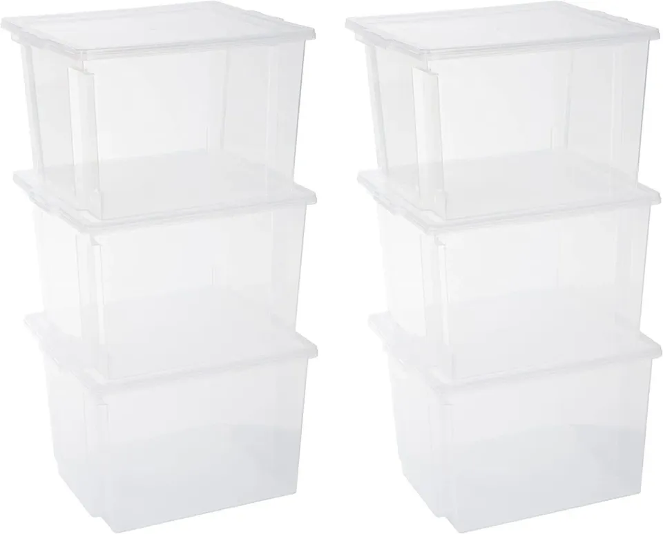 Iris Ohyama USB-M Aufbewahrungsbox 30L 6er Set transparent