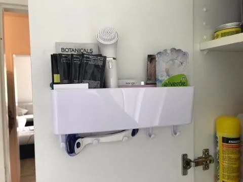mDesign Schlüsselkasten Weiß Wand mit Ablage 5 Haken