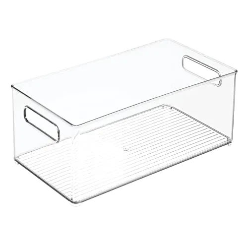 mDesign Aufbewahrungsbox transparent Griff 38cm Küche