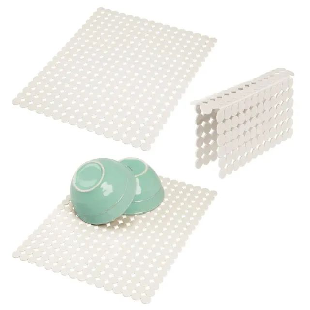 mDesign Spülbeckeneinlage Kunststoff 3er-Set Creme Kratzschutz