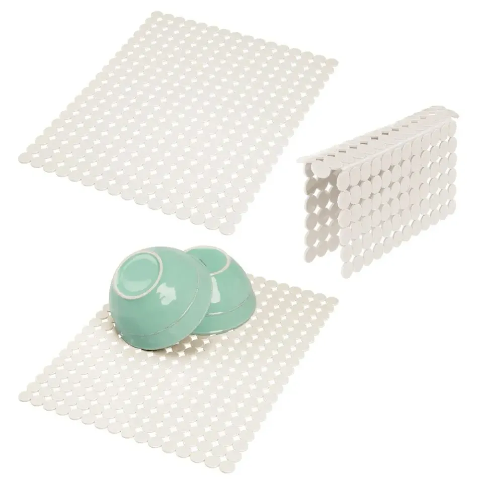 mDesign Spülbeckeneinlage Kunststoff 3er-Set Creme Kratzschutz