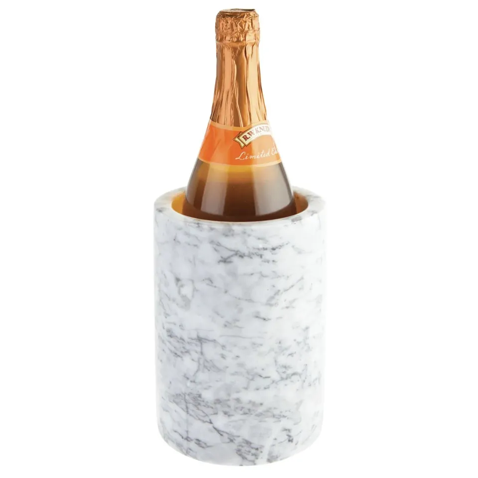 mDesign Weinkühler Flaschenkühler weißer Marmor 1 Flasche