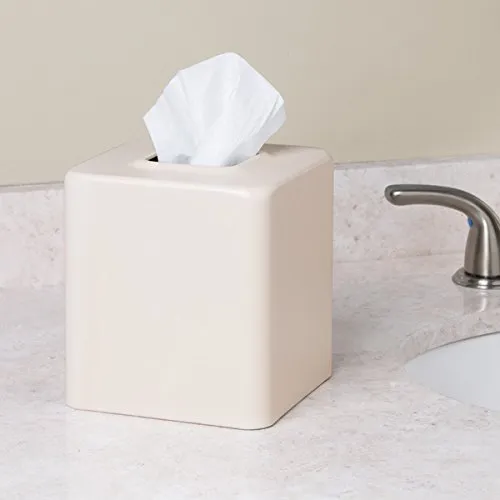 mDesign Kosmetiktücherbox Beige quadratisch Metall matt