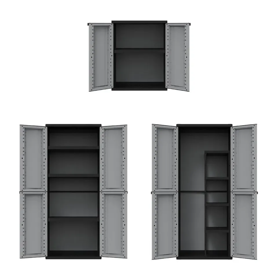 Kreher J-Twist Schrank Grau 3 Böden 163 cm abschließbar