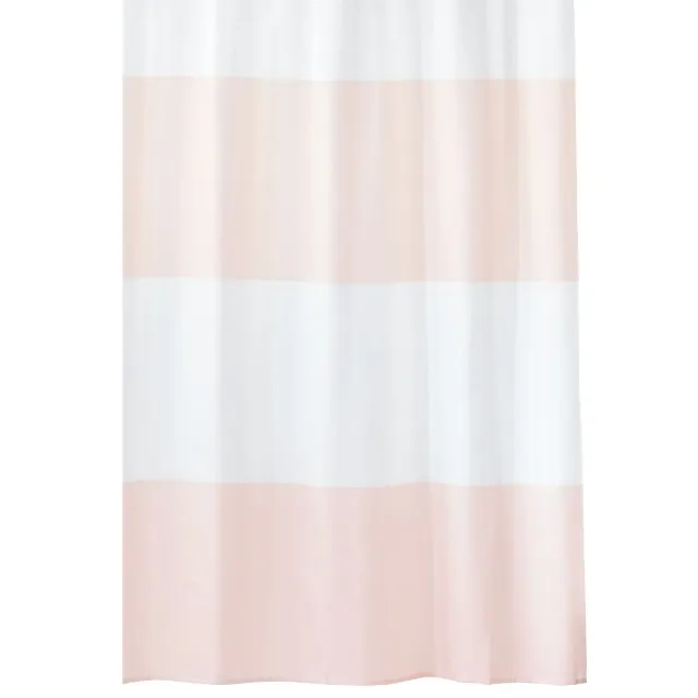 mDesign Duschvorhang Streifen Polyester 183 cm rosa