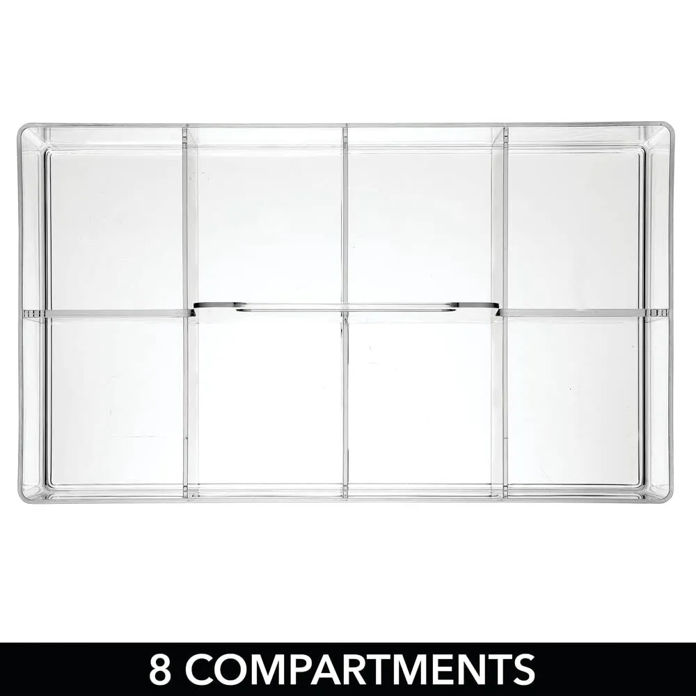mDesign Teebox Aufbewahrungsbox transparent 8 Fächer Kunststoff