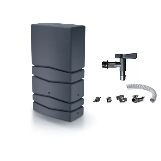 Kreher Aqua Tower 350 L Regentonne Anthrazit mit Hahn