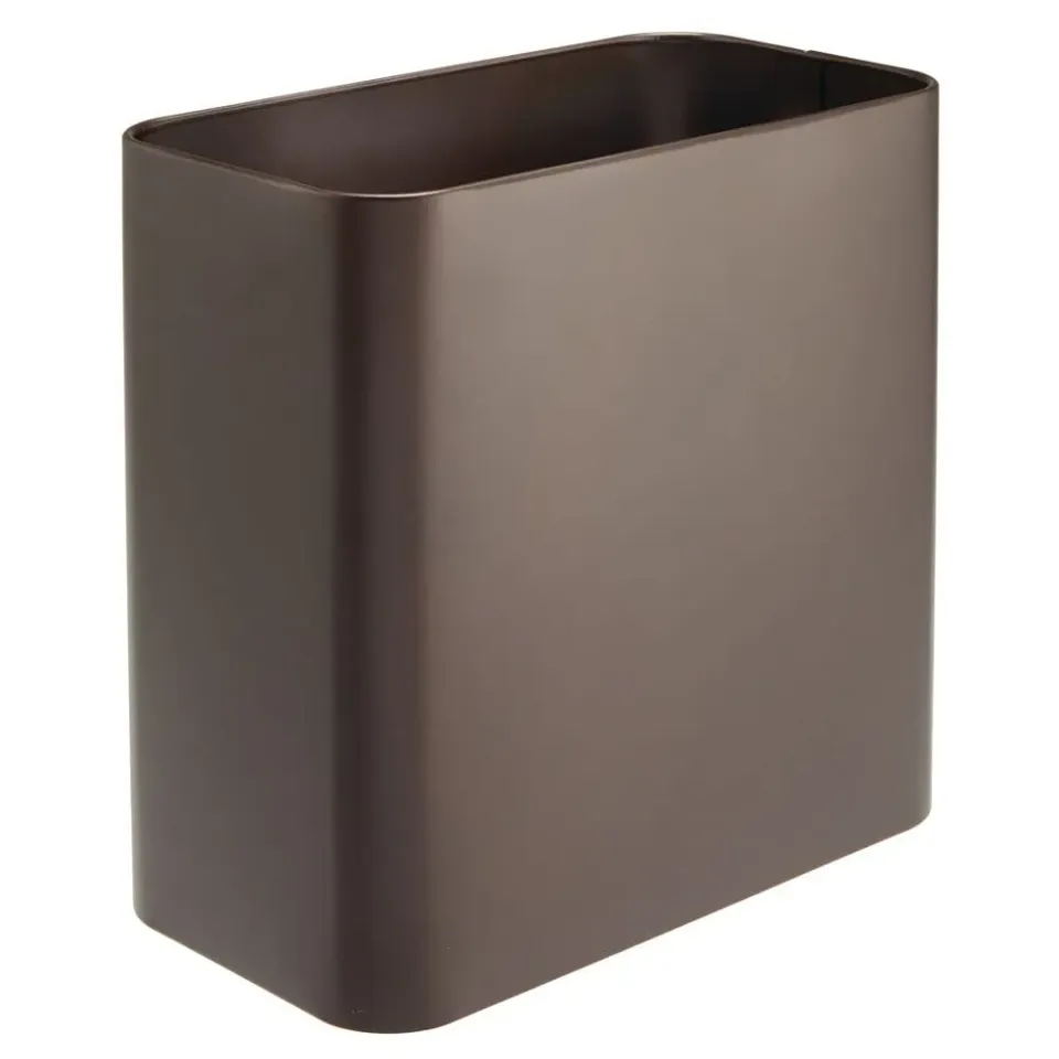 mDesign Mülleimer Metall Bronze 14x26 cm