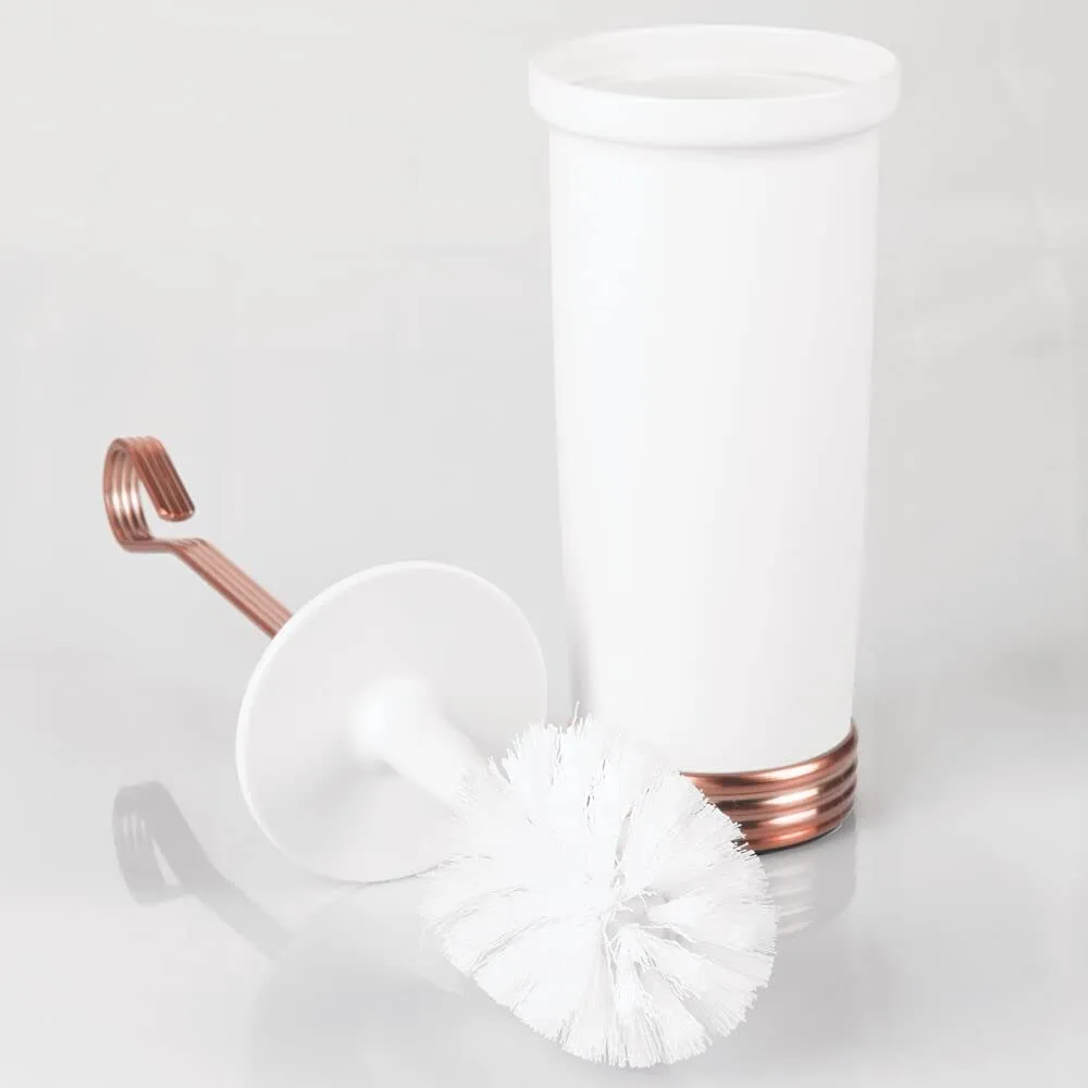 mDesign Toilettenbürste mit Halter weiß-rotgold Kunststoff