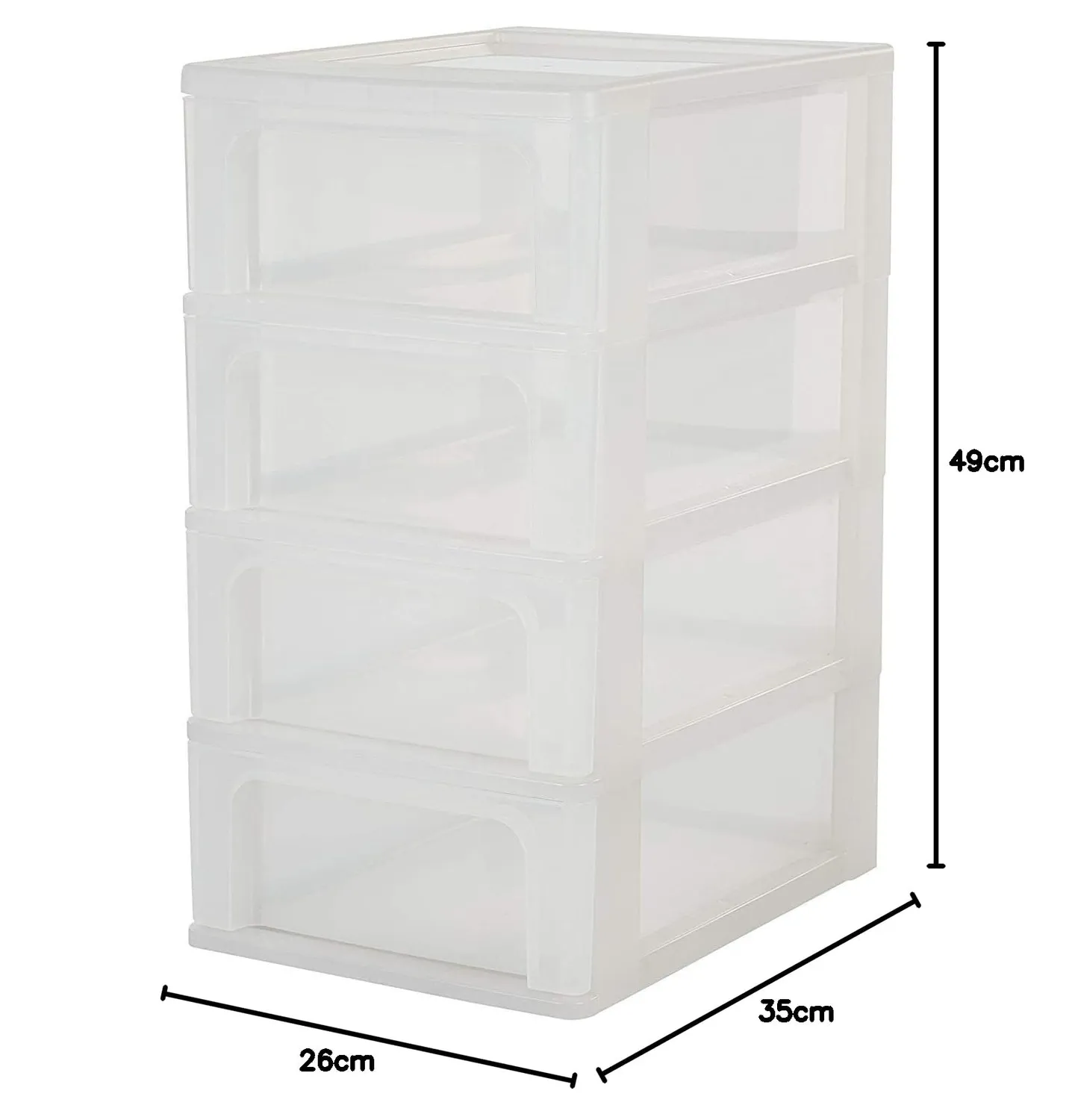 Iris Ohyama OCH-2004 Schubladenbox 4x7L mattweiß A4
