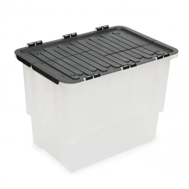 Kreher Croc Box Aufbewahrungsbox 60L mit Faltdeckel transparent