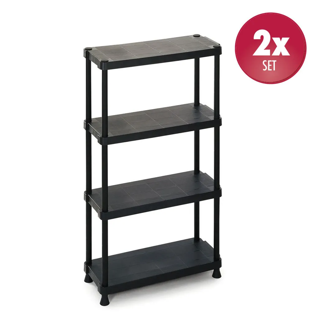 Kreher Terry Haushaltsregal 12 Zoll 2er 60x30x132 Schwarz
