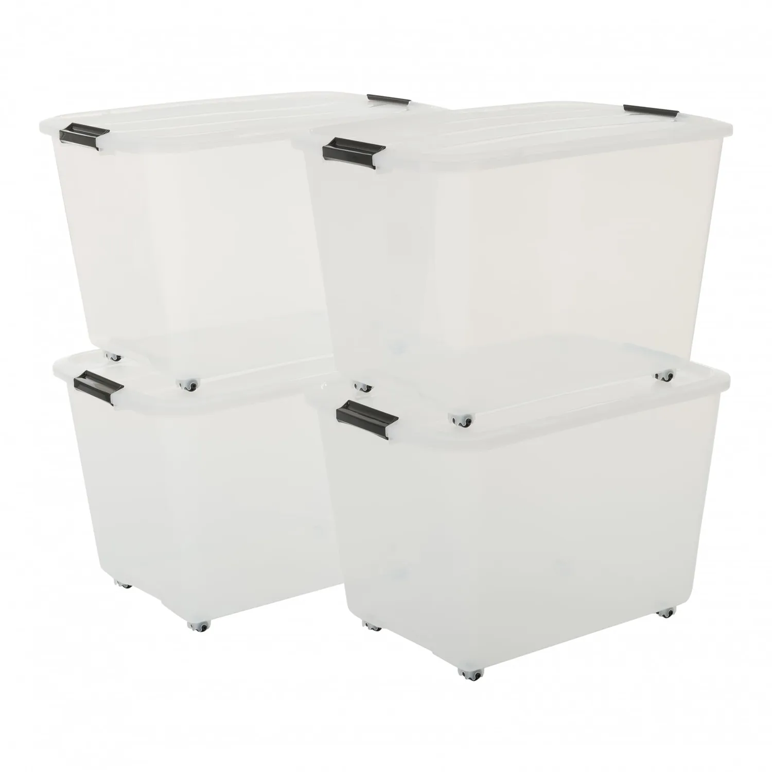 Iris Ohyama TBR-70 Aufbewahrungsbox 70L 4er-Set transparent
