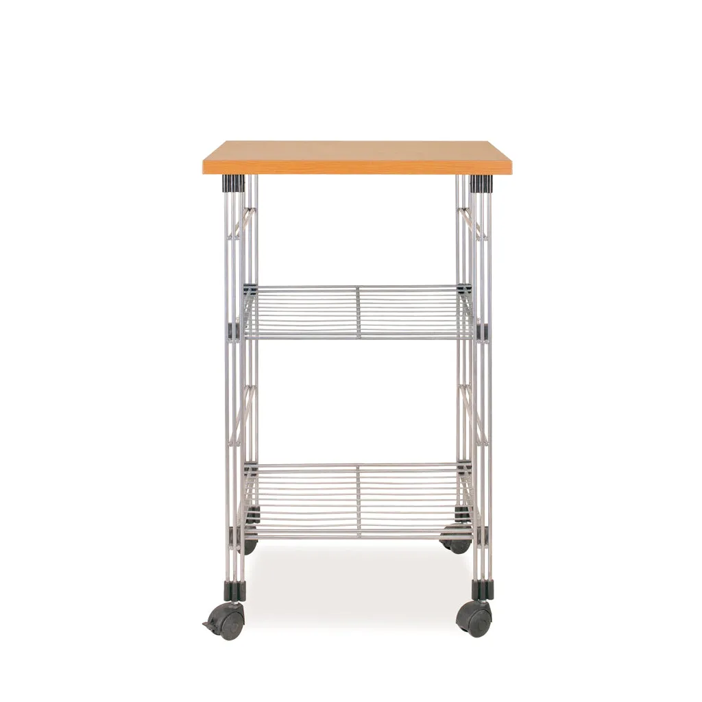 Kreher Küchenwagen Holzplatte Rollen Kirschholz 52cm