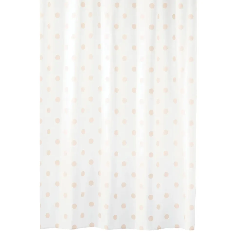 mDesign Duschvorhang Punkte rosa weiß 183x183 wasserabweisend