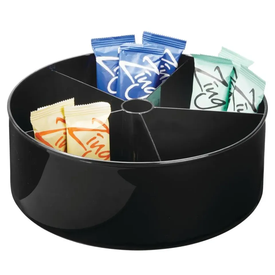 mDesign Küchenrondell Drehteller 4er-Set schwarz 5 Fächer