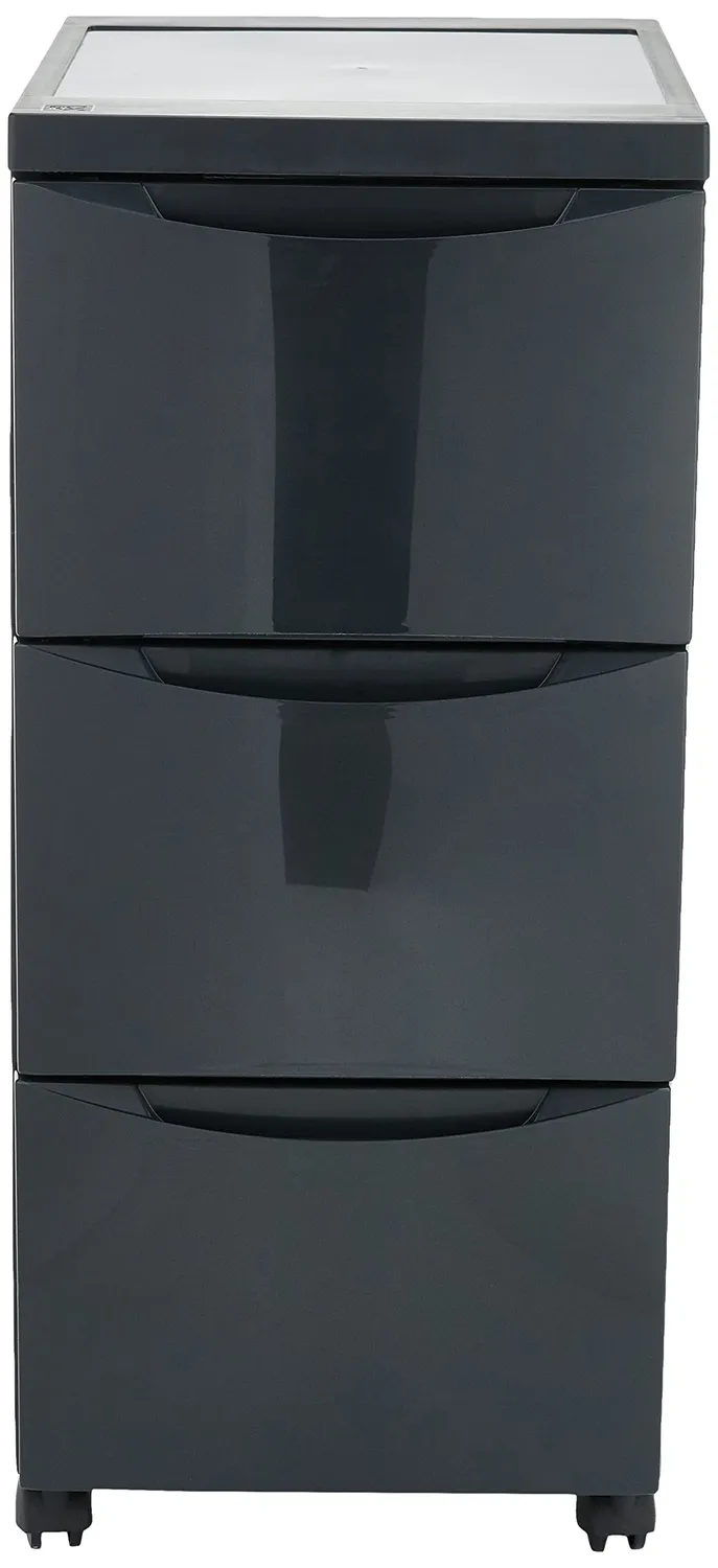 Iris Ohyama SCR-303 Rollcontainer 3 Schubladen Grau