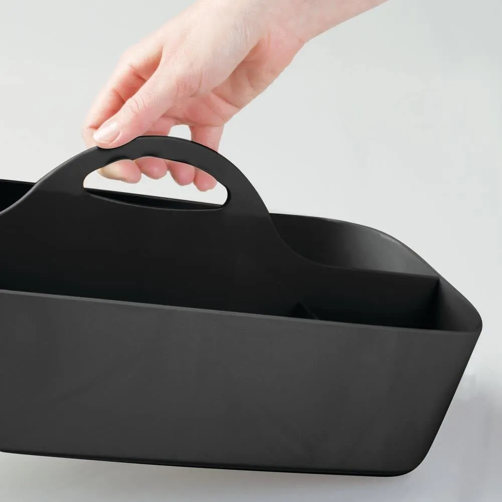 mDesign Büro-Organizer Kunststoff Griff 2er-Set Schwarz
