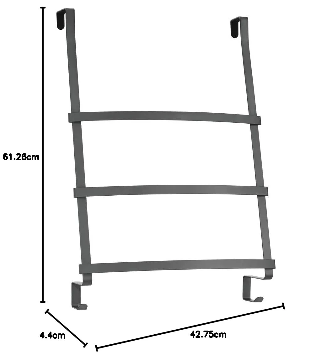 mDesign Türgarderobe Handtuchhalter dunkelgrau 3 Stangen