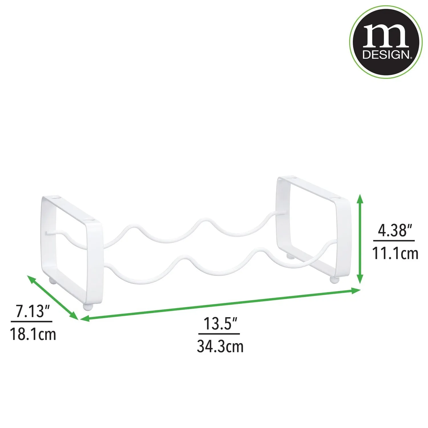 mDesign Weinregal stapelbar 3 Flaschen 2er mattweiß Metall