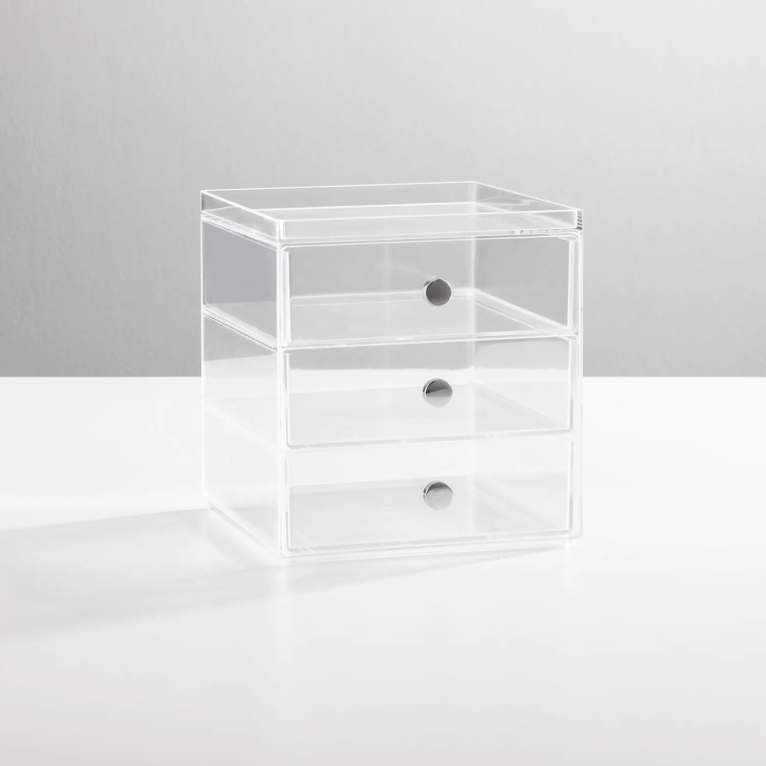 M Design Make-up Organizer Kosmetikbox 3 Schubladen transparent