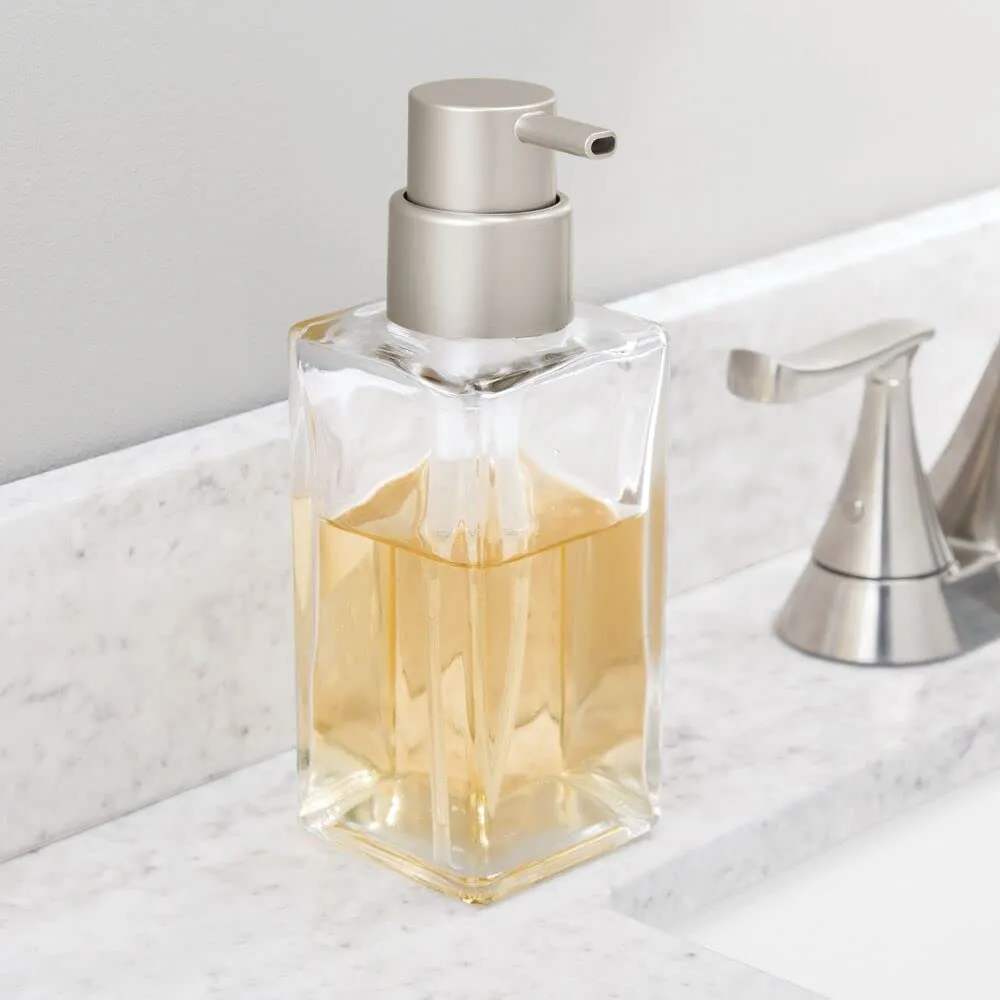 mDesign Seifenspender 2er-Set 414 ml Glas transparent