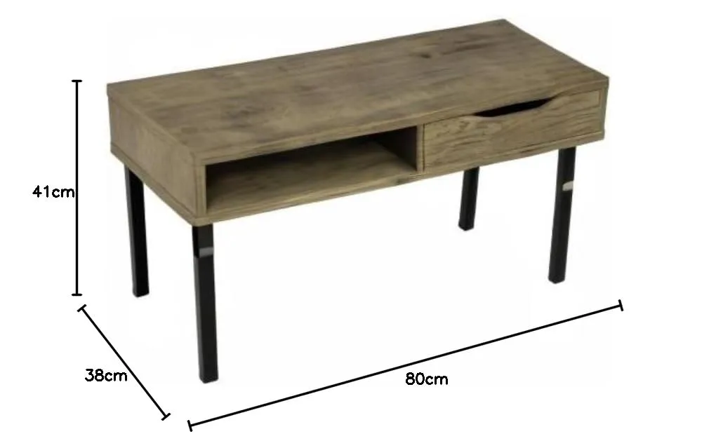Iris Ohyama WCT-800 Couchtisch mit Schublade Aschbraun