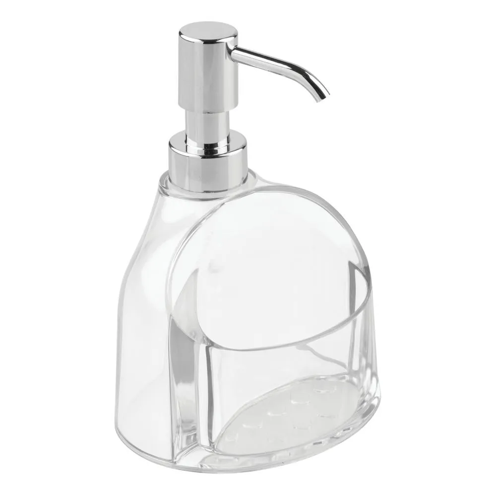 mDesign Seifenspender 3er-Set transparent silber Küche