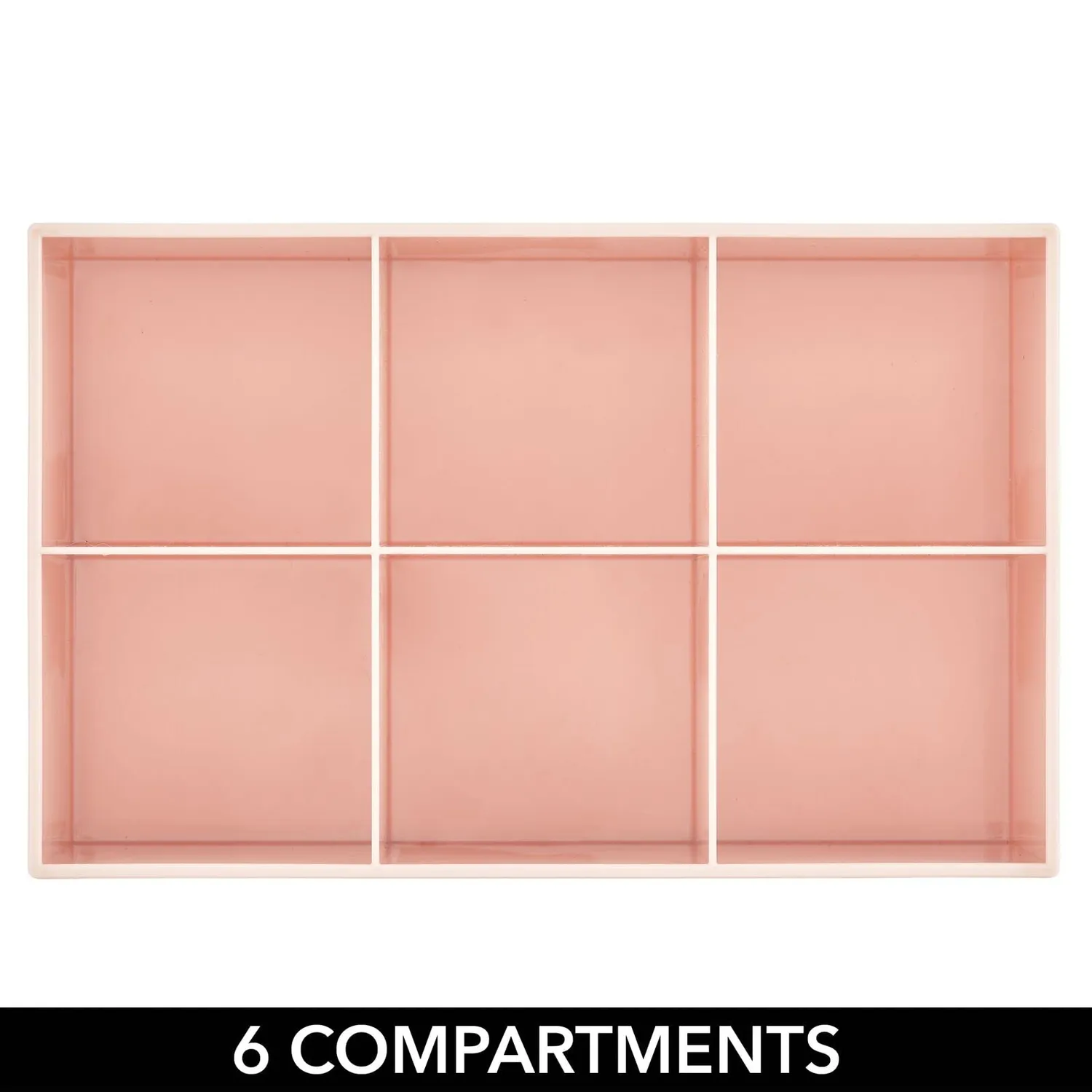 mDesign Make-up Organizer 6 Fächer hellrosa roségold Kunststoff
