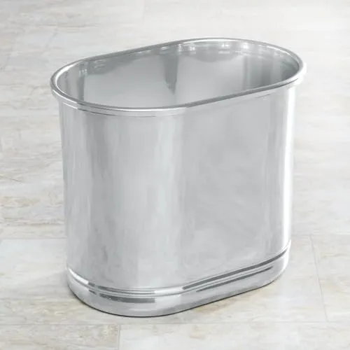 M Design ovaler Mülleimer Metall 9,5 L silber