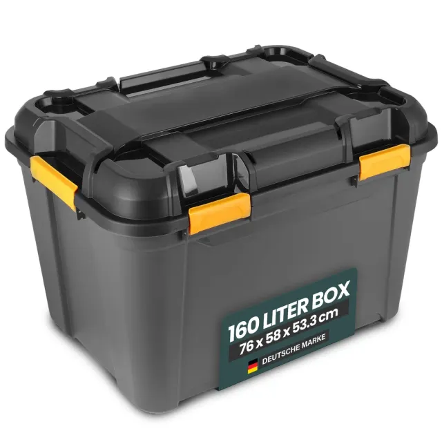 Kreher Bunker Aufbewahrungsbox 160 Liter Schwarz