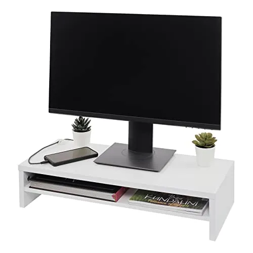 Iris Ohyama MS-590S Monitorständer Eiche weiß 27 Zoll