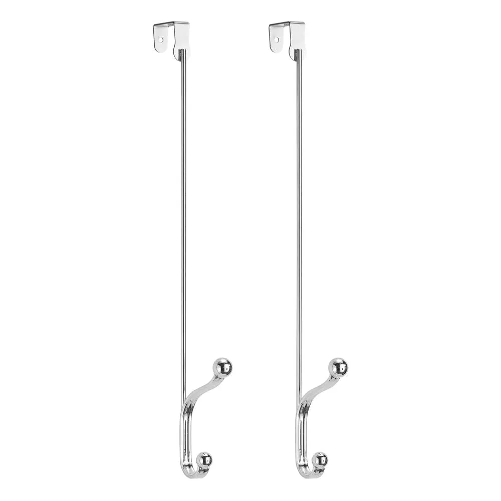 mDesign Türhaken Metall 2er-Set Silber 43,2 cm