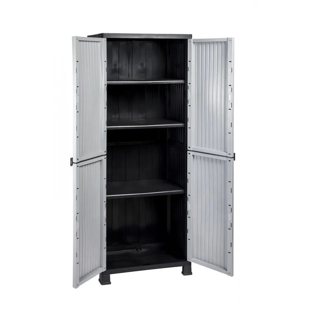 Kreher Noble Kunststoffschrank Grau 2er Set 68x40x171 cm