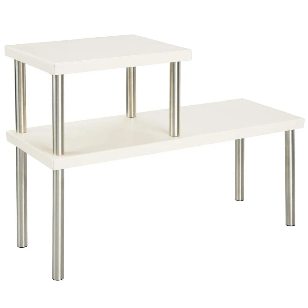 mDesign Küchenregal 2 Etagen Metall Edelstahl schmal