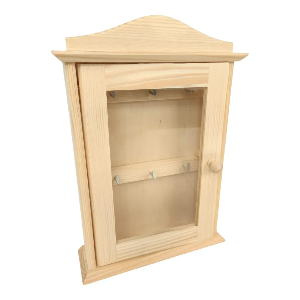GoodFreshDecor Schlüsselkasten Holz 29,5 cm natur 6 Haken