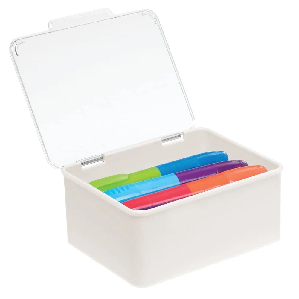 mDesign Aufbewahrungsbox mit Deckel 4er transparent stapelbar