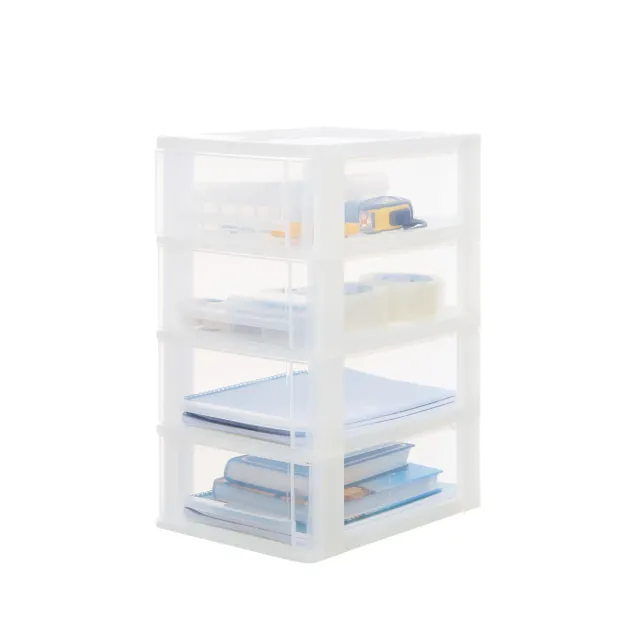 Iris Ohyama DDOCH-2004 Schubladenbox 4x7L Mattweiß A4