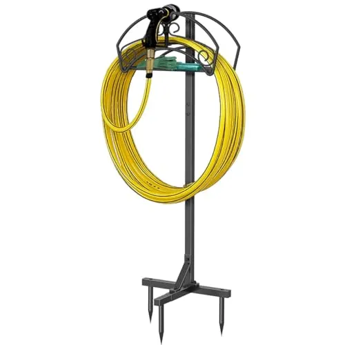 BOMCLAP Gartenschlauchhalter freistehend Metall schwarz Ablage