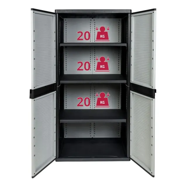 Kreher Jumbo Schrank 3 Böden schwarz-grau XXL
