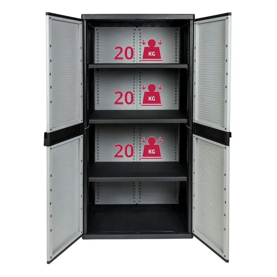Kreher Jumbo Schrank 3 Böden schwarz-grau XXL