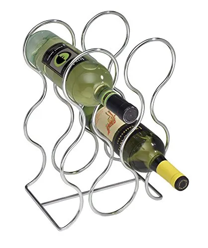 mDesign Weinflaschenhalter Metall 6 Flaschen Chrom Flaschenregal