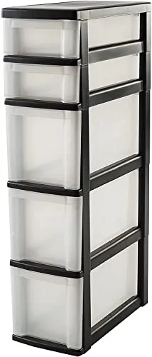 Iris Ohyama NSC-223 Rollkommode 5 Schubladen schwarz