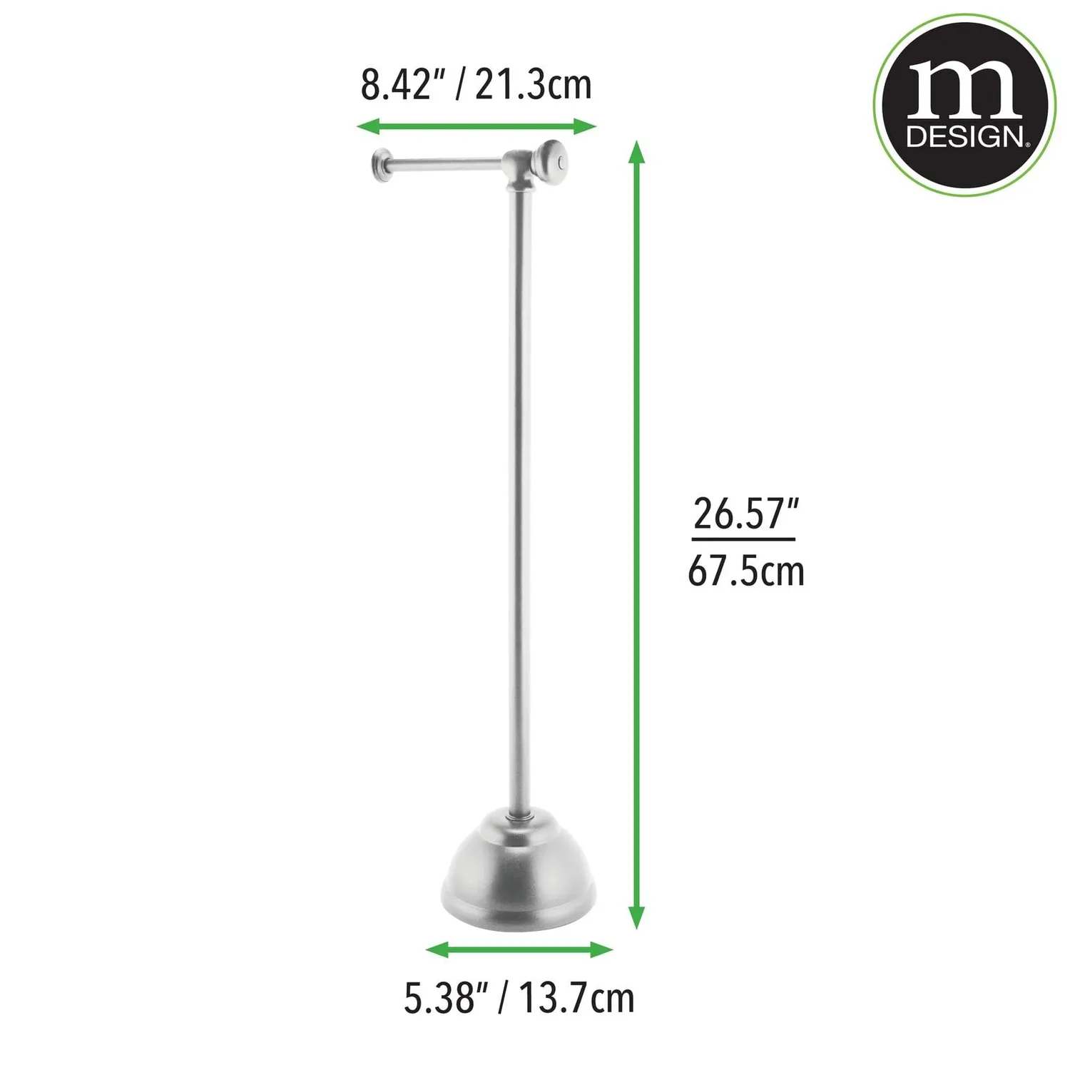 mDesign Toilettenpapierständer Metall silber 67,5 cm