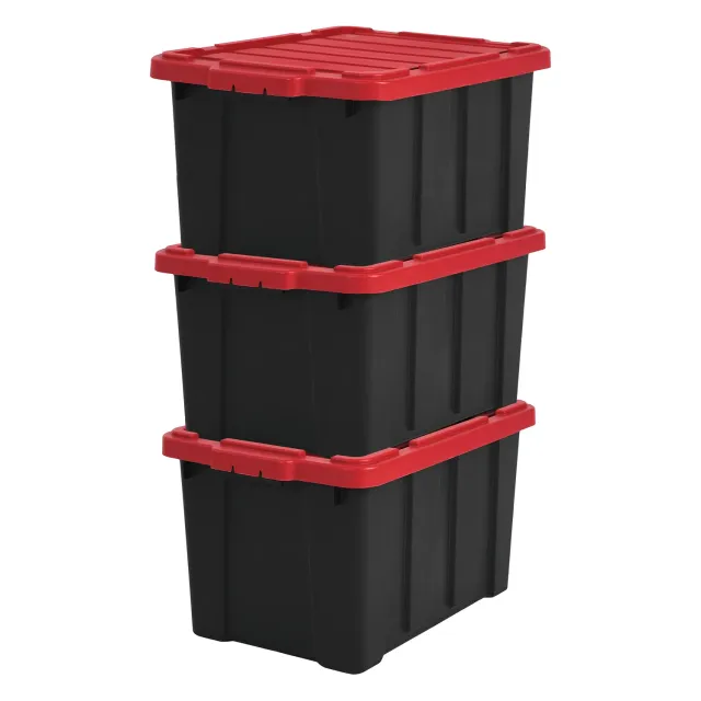 Iris Ohyama DDSKT-450 Aufbewahrungsbox Rot 50L 3er-Set