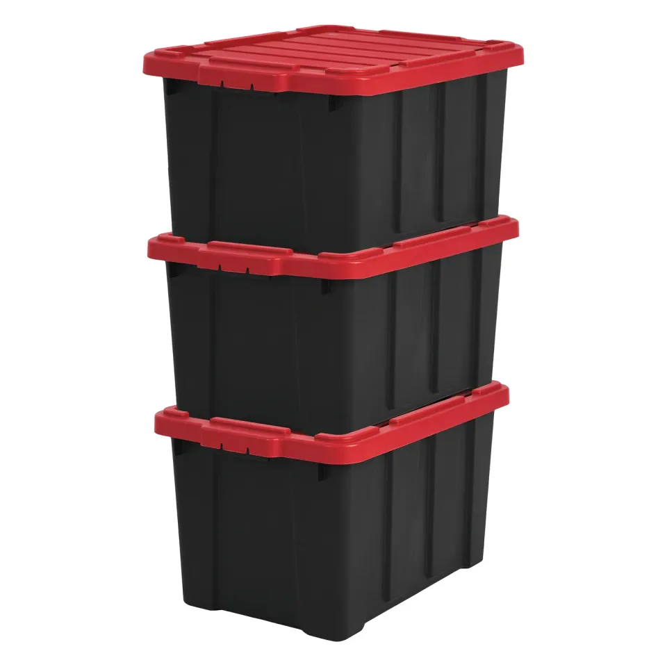 Iris Ohyama DDSKT-450 Aufbewahrungsbox Rot 50L 3er-Set