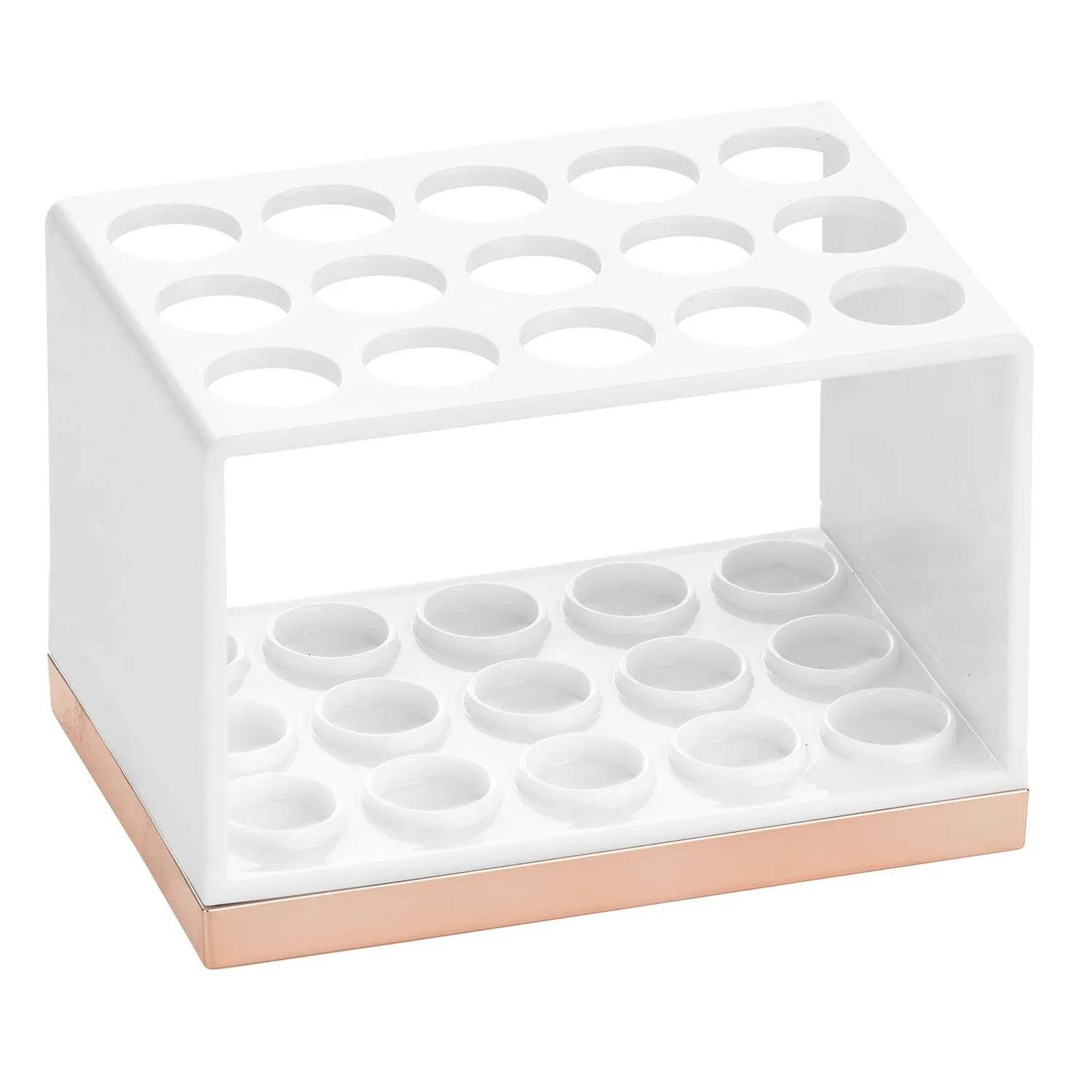 mDesign Kosmetik Organizer 15 Fächer weiß-rotgold für Make-up