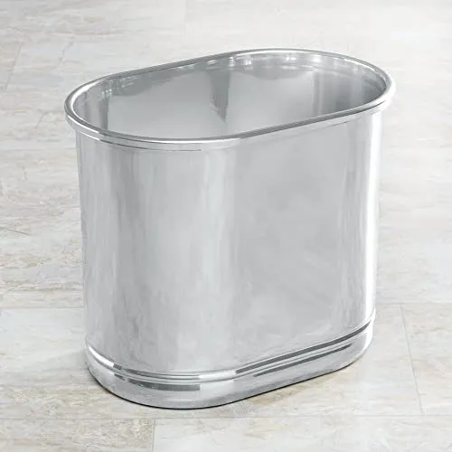 M Design ovaler Mülleimer Metall 9,5 L silber