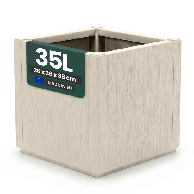 Kreher Ethica Pflanzkasten Schmal Beige 35 Liter Struktur