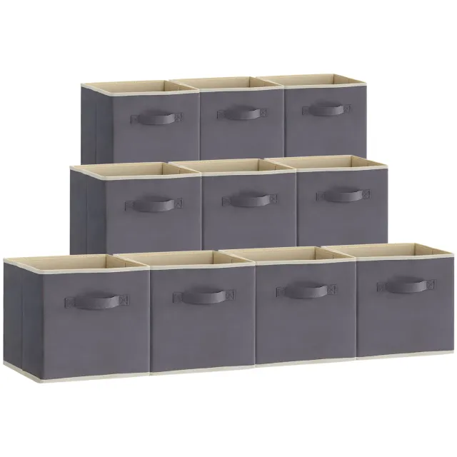 Lifewit Aufbewahrungsbox Stoff Grau 26,7cm mit Deckel